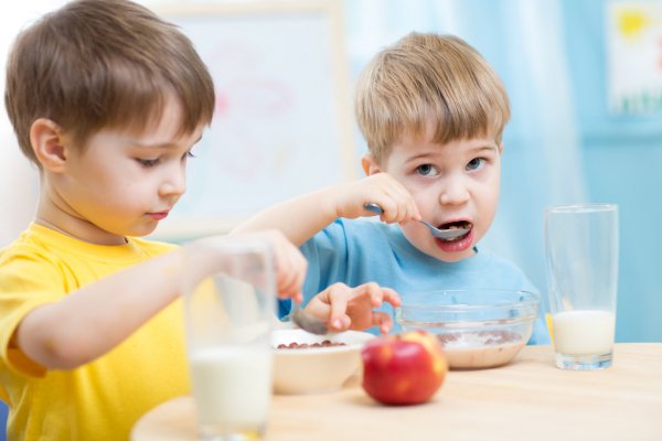 depositphotos 76789329 stock photo cute children eat healthy food